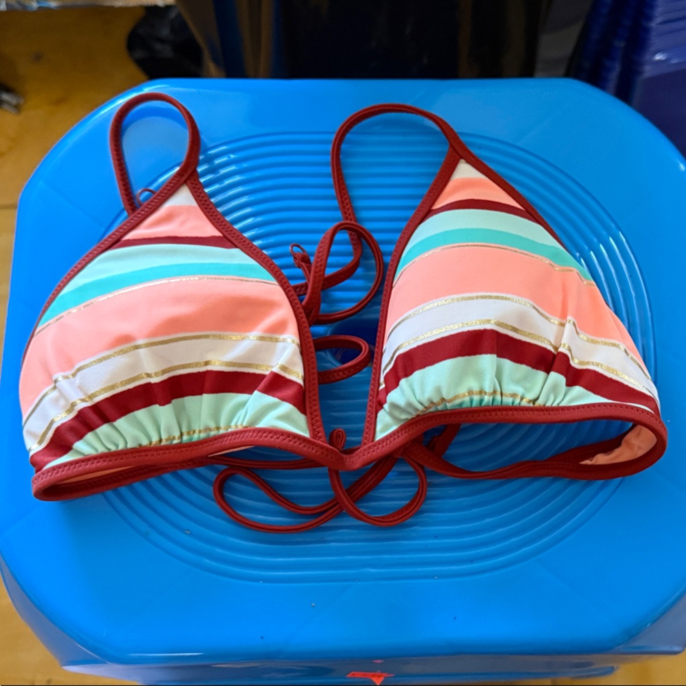 Aerie Multicolor Striped Bikini Top